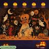 1 Piece of 2D Flat Banner Halloween Pumpkin Party Celebration Polyester Fabric Background Cloth