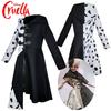 Cosplay šaty inspirované 101 dalmatiny Černobílá čarodějnice Cruella De Vil