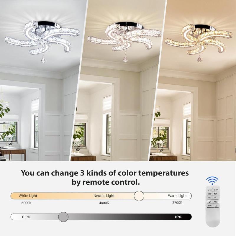 Modern K9 Crystal Led Ceiling Light Indoor Luxury Chandelier Windmill Designed Dining Room Plafon Living Room Decor Lamp Lustre
