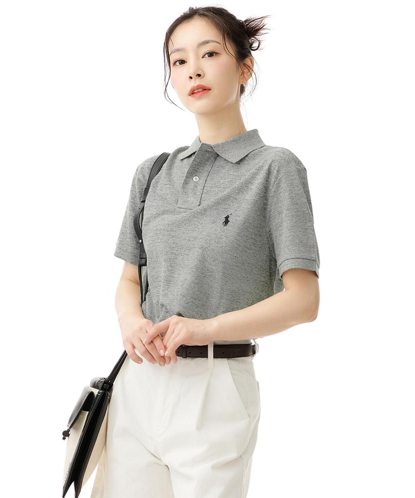 POLO RALPH LAUREN Custom Slim Fit Mesh Polo Shirt - Grey