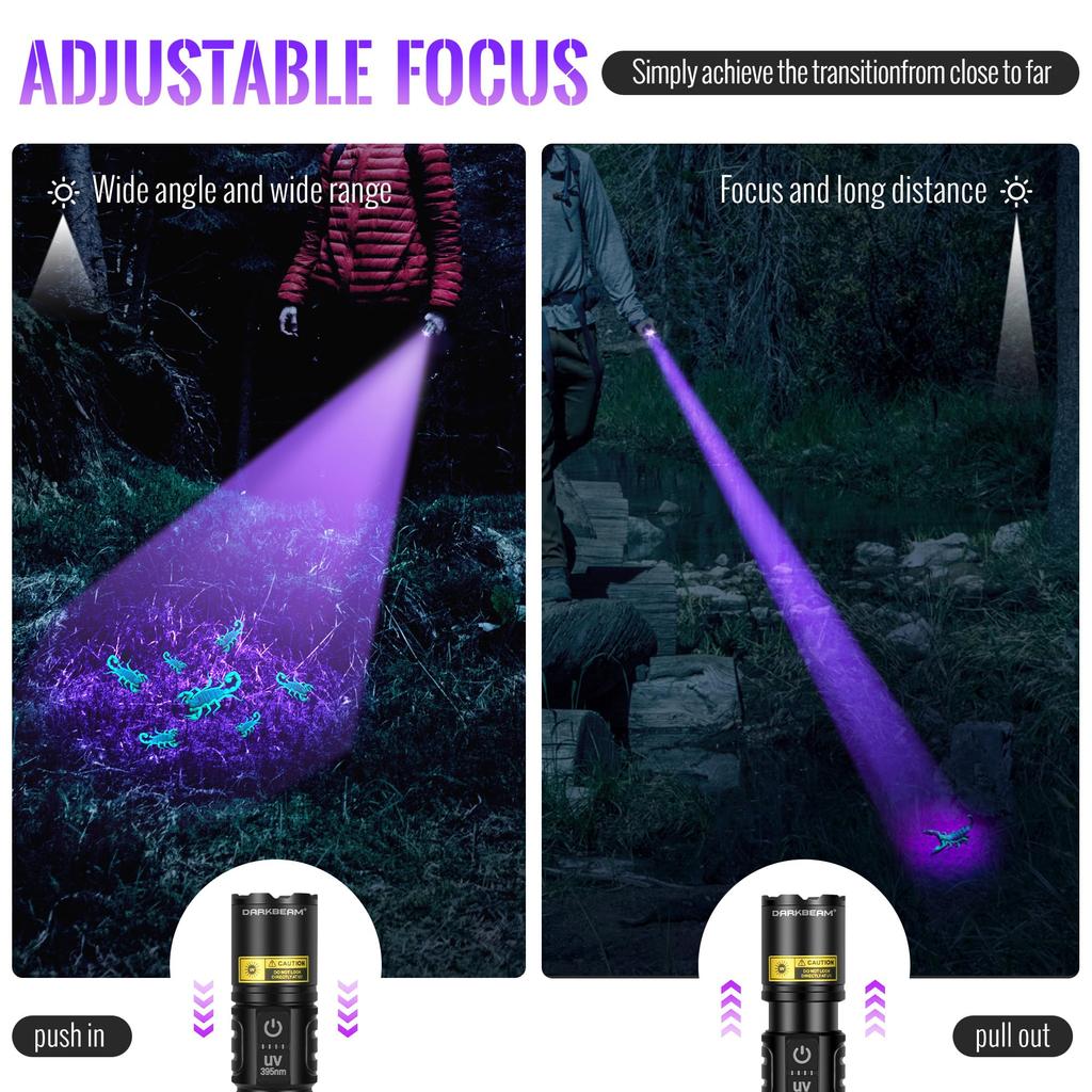 DARKBEAM UV Flashlight Blacklight 395nm Blacklight High Lumen LED Flashlight