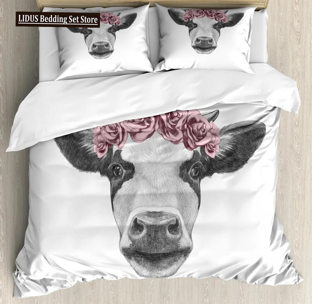 Chicken Duvet Cover King Queen Size Lovely Hen Pattern Bedding Set Kids Teens Adults Farm Animals Soft Polyester Comforter Cover