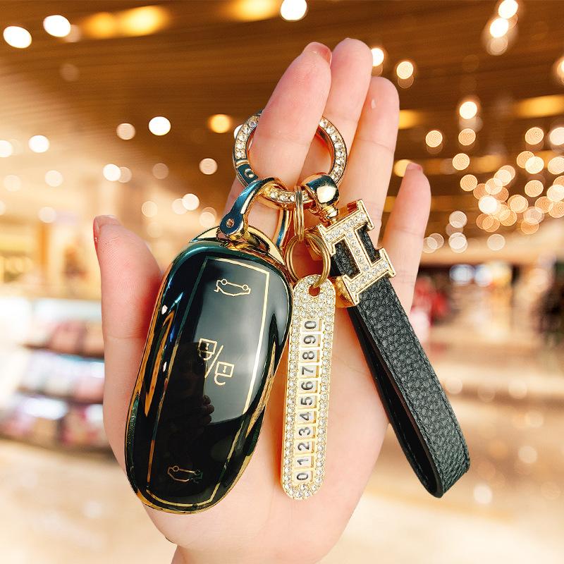 Suitable for Tesla Model 3 key cover ModelY/S/X high-end protective case, car supplies, bag buckle, men and women