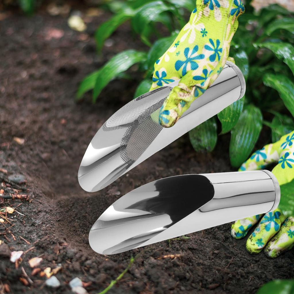 OUNONA Soil Container Stainless Steel with for Digging Digging Gardening Gardening Set of 2 Set, Mesh, Mini, Compact, Soil, Bonsai, Tools, Tools,