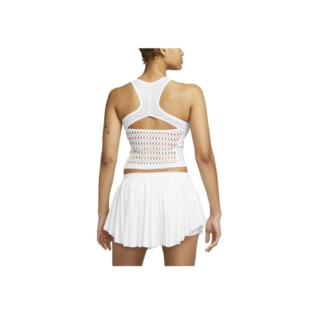 Nike Court Dri-FIT Slam Solid Tennis Tank Top Women Tops White DV3047-100