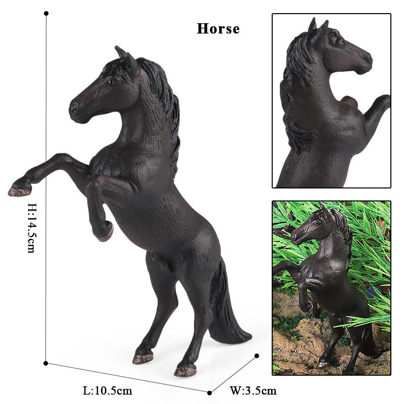 Oenux Grassland Wild Steed Farm Animal Small Horse Model Action Figures PVC Home Decoration Figurines Collection Toy Kid Gift