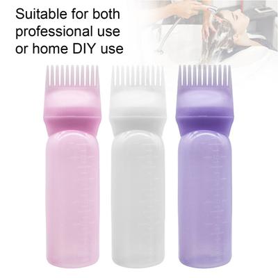 Friseur Shampoo Flasche 120ml Hochdichter Kunststoff Haarfarben Applikator mit Kamm Kopfhautmassage Tragbar Salon Essential