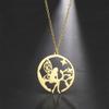 Elegant Flower Fairy Necklaces Stainless Steel Fashion Charm Forest Elf Pendant Chain for Women Lady Party Jewelry Gifts
