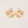 Trendy 24K Gold-Plated Leaf & Butterfly Wing Earrings for Women - Elegant Autumn/Winter Accessory
