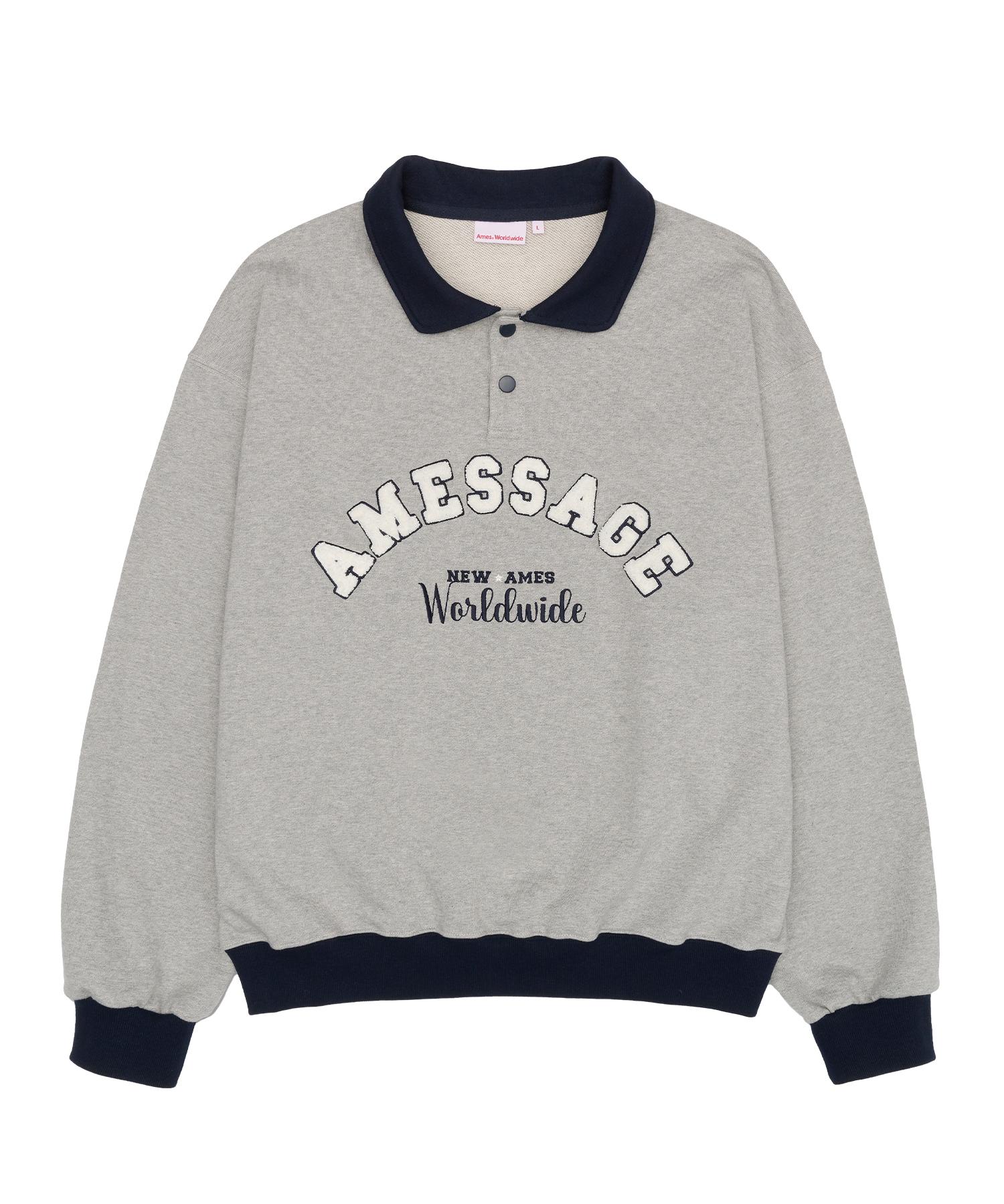 Свитшот Ames Worldwide с двуцветным воротником Серый (Am2Esum440A) Grey L