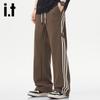 izzue it Men's American Style Striped Straight Leg Sweatpants