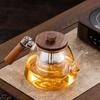 Cha Xun High Borosilicate Glass Teapot with Walnut Lid