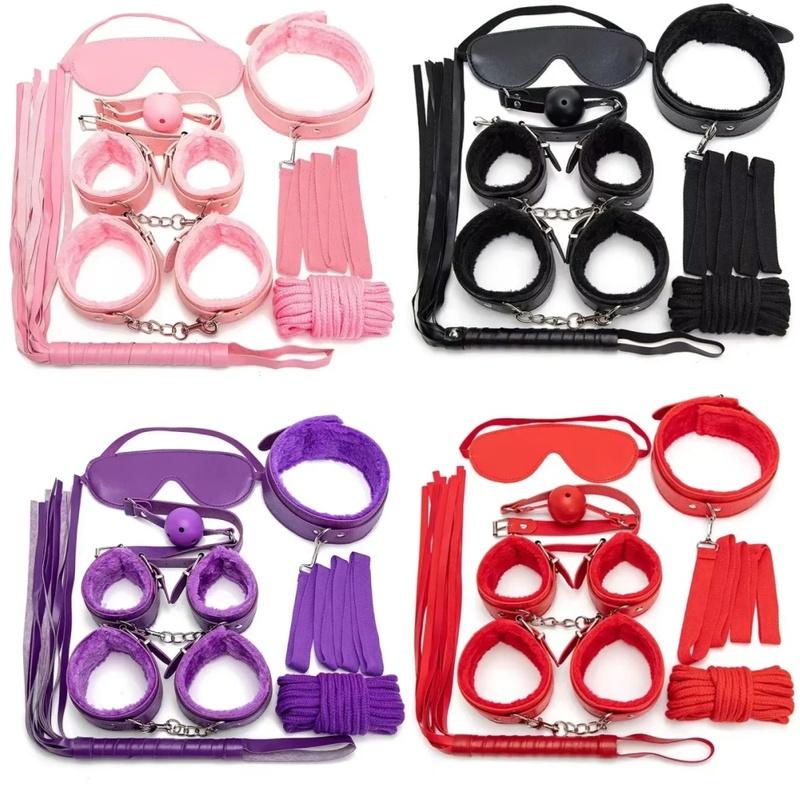 Sex Toy Kit Bondage Restraints Set Adult Toys Sex Toys Anal Plug Handcuffs Whip Gag Kits Sex Toys for Couples