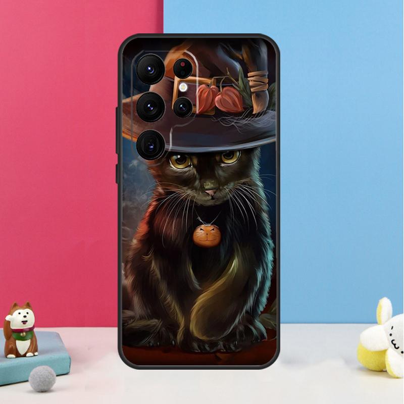 Witch Cat Case For Samsung Galaxy S26 S25 Ultra S20 S21 S22 S23 S24 Plus S10 S25 FE Back Cover Shell