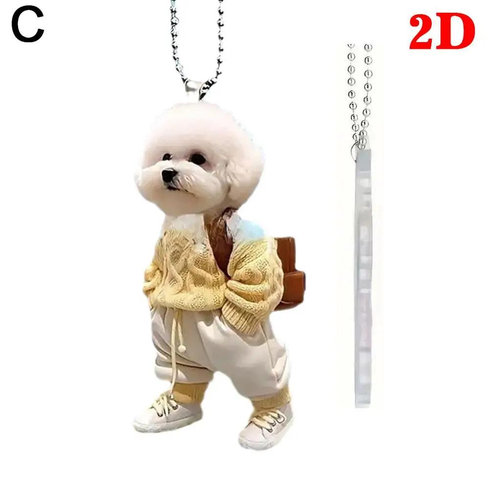 Creative Puppy Man Backpack Rearview Mirrors Pendant Decoration Auto Accessories Car Mirror Rearview Gifts Suspension Styli C6B3