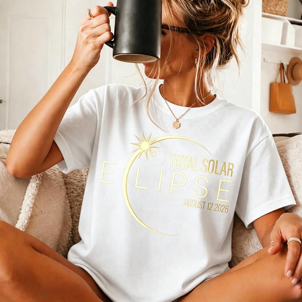 Total Solar Eclipse Shirt Astronomy Lover Tshirt 2026 Celestial Event Sweatshirt Solar Eclipse Watch Party Shirts Space Gift