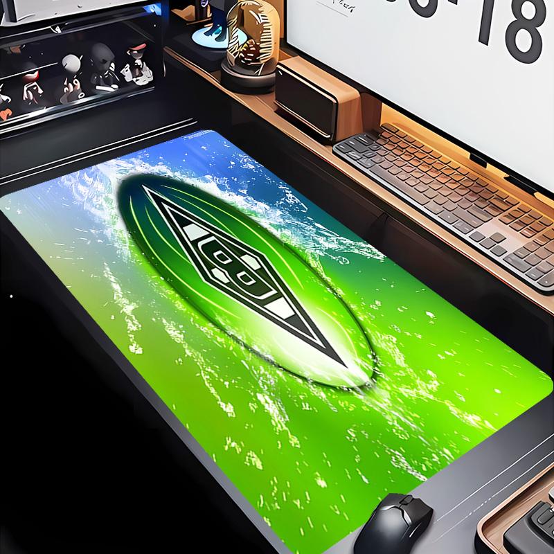 Borussia Mönchengladbach Logo Thema Premium Rutschfestes Mauspade mit Genähten Kanten, Strapazierfähiges Gummi-Material, für Schreibtisch & Gaming Tolle Geschenke
