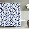 Blue Watercolor Polka Dot Shower Curtain Modern Bathroom Decor Waterproof Fabric Shower Rug Liner Set 72 X 84 (3 Packs)