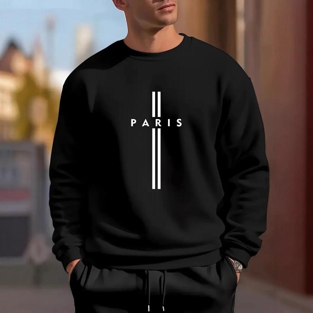 

Men s Letter Printed Round Neck Long Sleeve Sweatshirt Casual Sports Top XXL
