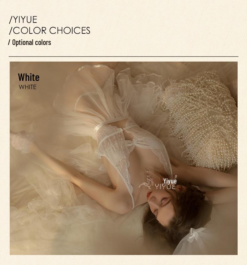 Yi Yue Lace Bridal Lingerie Set - Sexy See-through Wedding Dress Uniform 