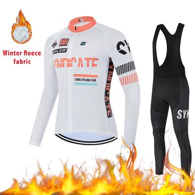 2026 Cycling Suit Long Sleeved Men's Winter Cycling Knitwear Cycling Bib Thickened Warm Cycling Suit Fleece Jacket Cycling Set