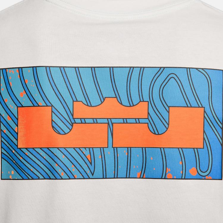 Nike M90 Basketball T-Shirt With Logo Print, Crew Neck, Slim Fit, Short Sleeve, Drop Shoulder Men Tops White FV8407-121