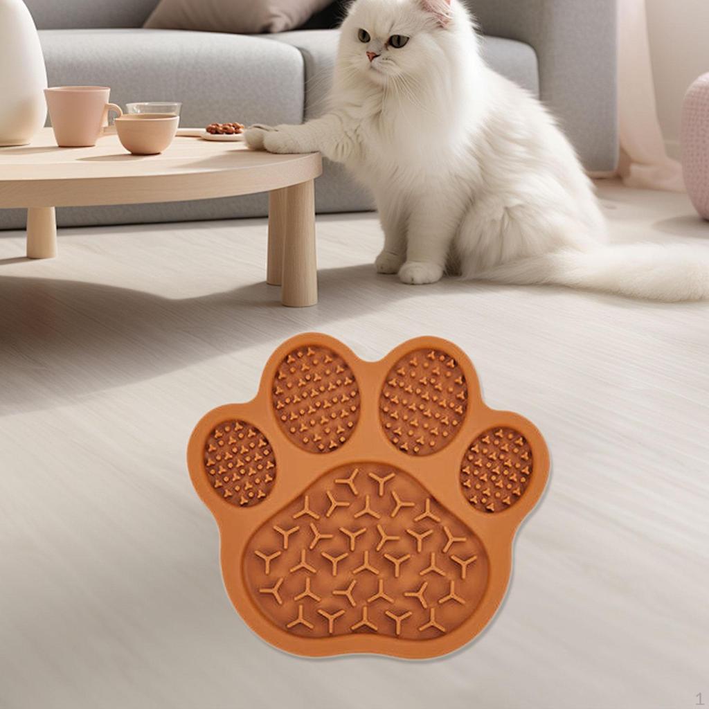 Dog Licking Pad Cat Lick Mat Easy to Clean with Suction Cup Practical Training Slow Feeder Paw Shape