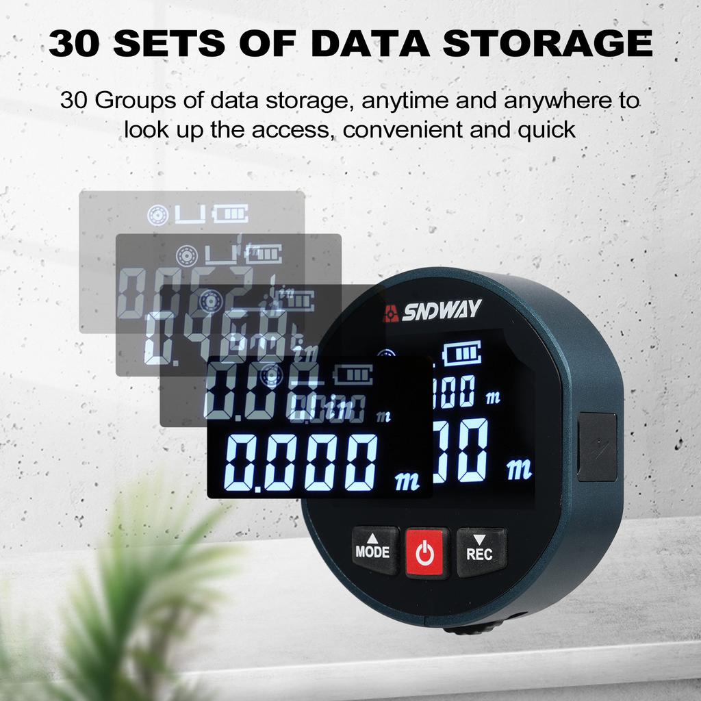 Bandă de măsurare digitală cu rulare 2 în 1 cu bandă de măsurare laser de 98 de picioare și bandă de rulare de 328 de picioare