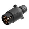 12V 7 Pin Electric Trailer Plug N Type Plastic 7 pole Wiring Connector Adapter Black