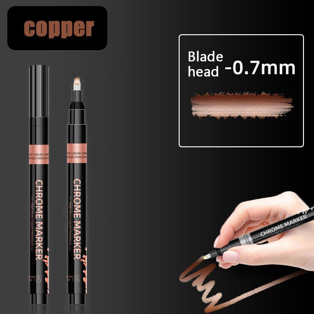 Chrome Mirror Marker Pen 0.7/1/2mm DIY Reflective Art Paint Pen Permanent Color Markers Gold Silver Bronze Marker Car Styling