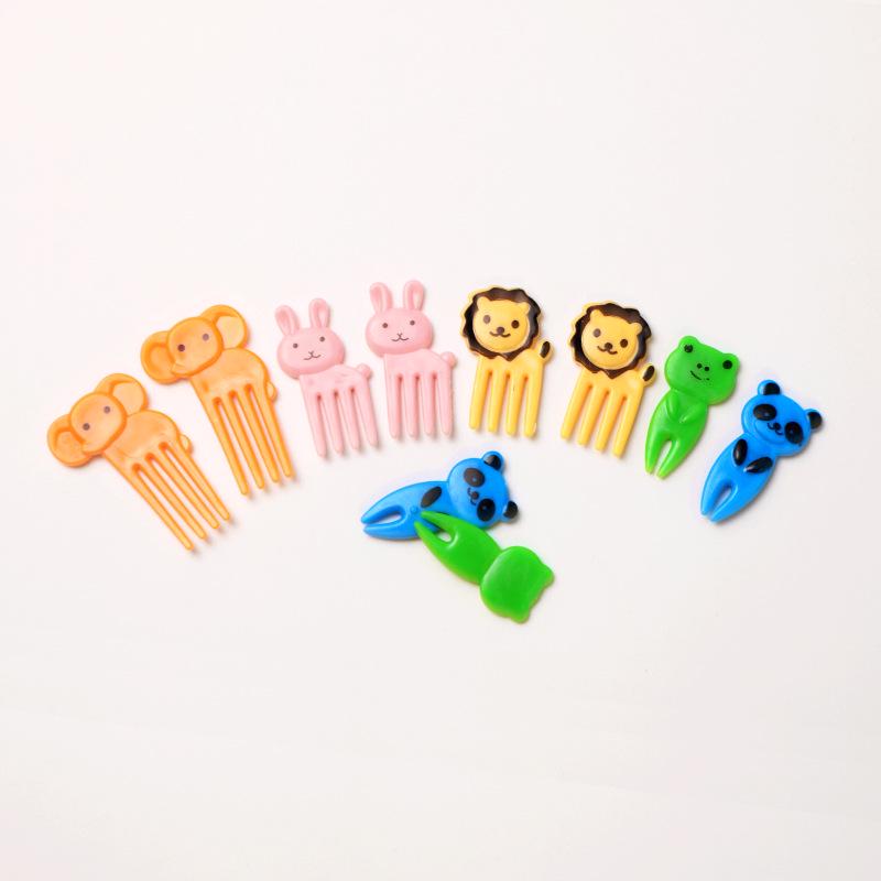 Kinderen Anime-Stijl Dier Vruchtenvork Prikkertjes Set - Giraffe Cartoon Ontwerp voor Bento en Snacks