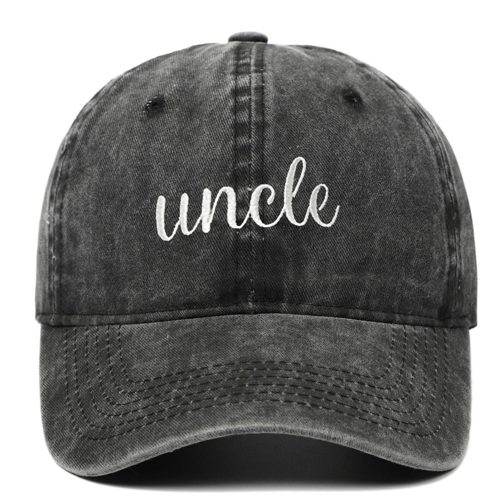 Adjustable Uncle Auntie Matching Caps Vintage Baseball Cap Fashion Embroidery Baseball Cap Black Uncle