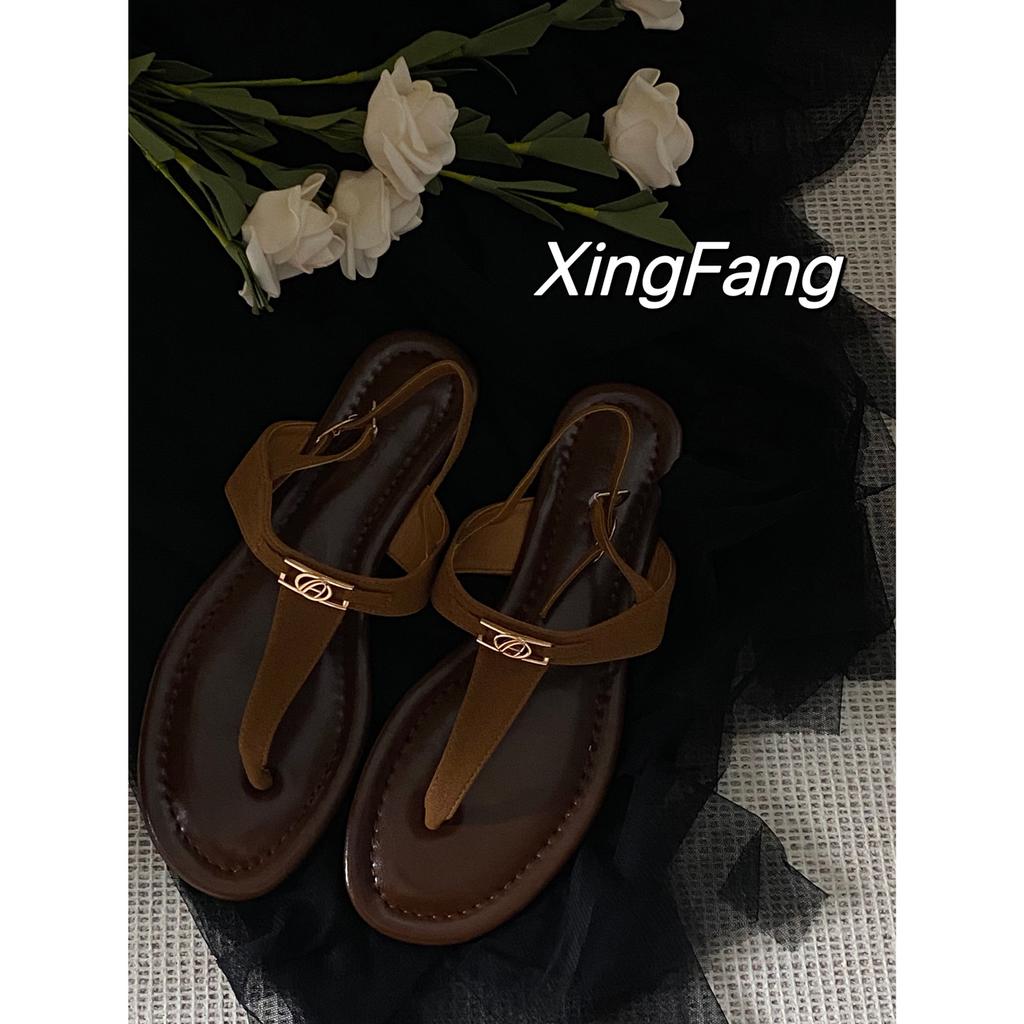 Schafleder Retro Kneif-Füße echtes Leder dicke Sohle mit Sandalen Damen Sommerbekleidung Zehensandalen Damenschuhe Römische coole Hausschuhe