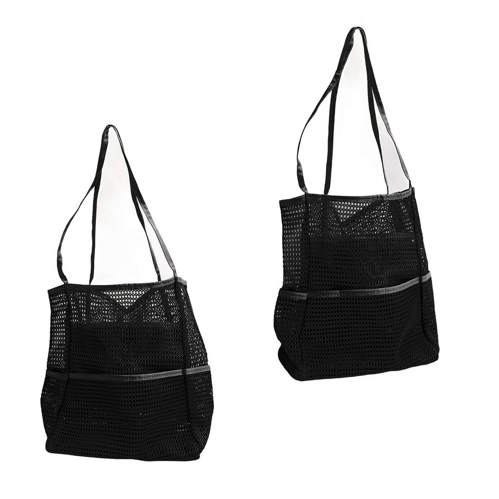 Mesh Beach Handbag Multiple Large Capacity Shoulder Bag for Travel Swimming Pool Picnic Camping