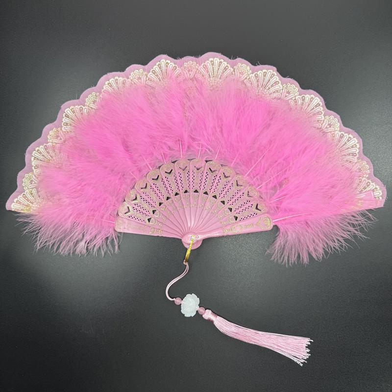 Black Lace Chinese Style Folding Fan for Cheongsam, Lolita, and Hanfu Fashion Shows