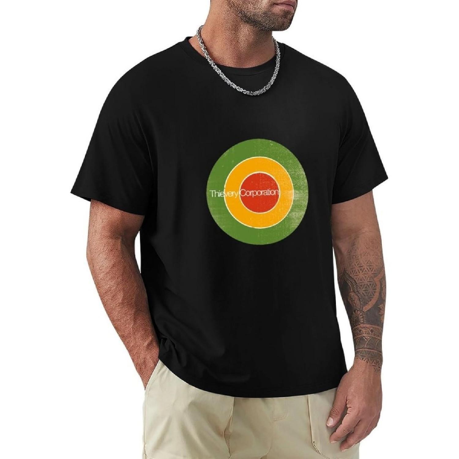 

Cotton T-Shirt Round Neck Thievery Corporation T Shirt for Men Short Sleeve Tee(3) XXXXXL різнокольоровий