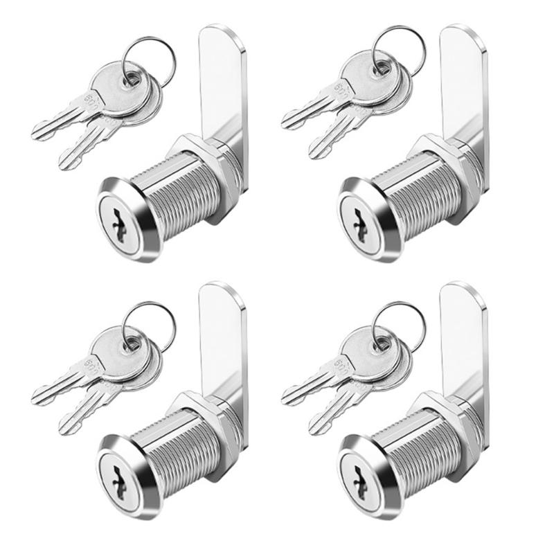 4 Set Mailbox Lock  Cylinder Cams Lock with Key  Cupboard Door Lock Quick Fixing Upgrades for Office Cabinets &  Door