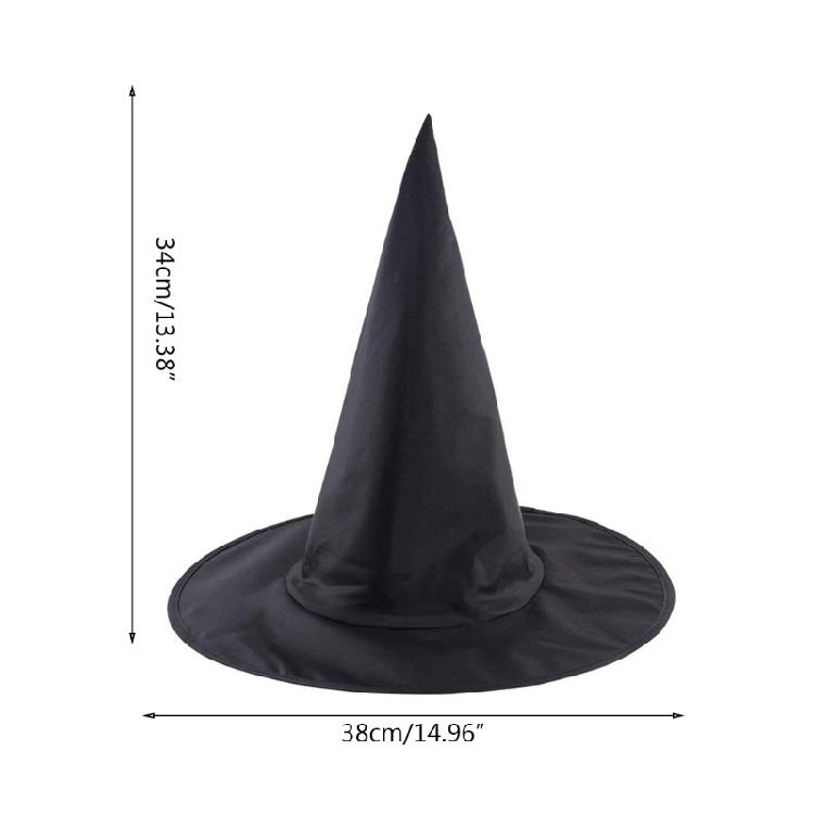 Forniture per Feste di Halloween Cappello Topper Nero da Donna Cappello a Cilindro con Punta Ornamento