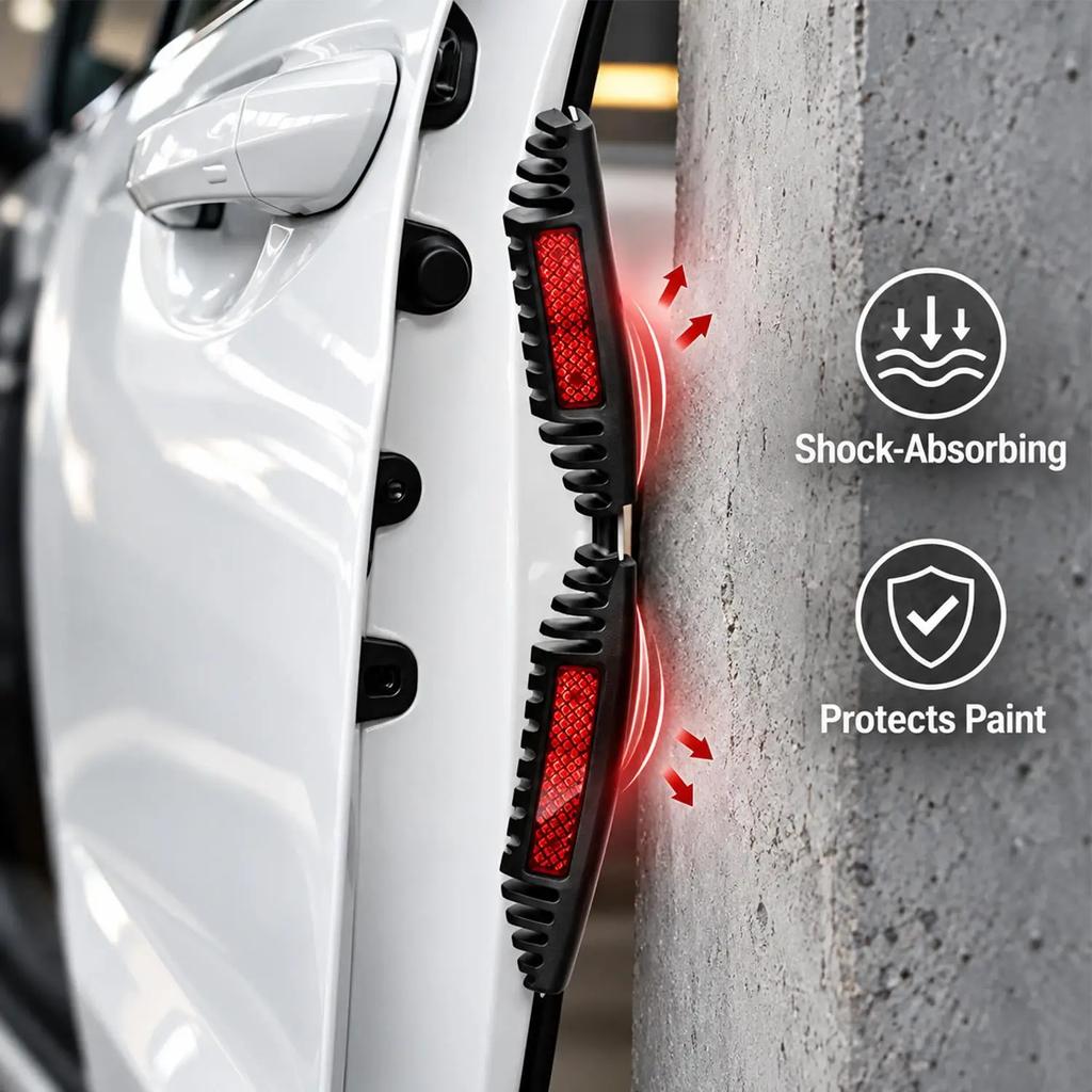 2x Bumper Crash Door Edge Guard Mouldings Reflector Sticker Anti Collision Decorative Car Door Scratch Protector Reflective