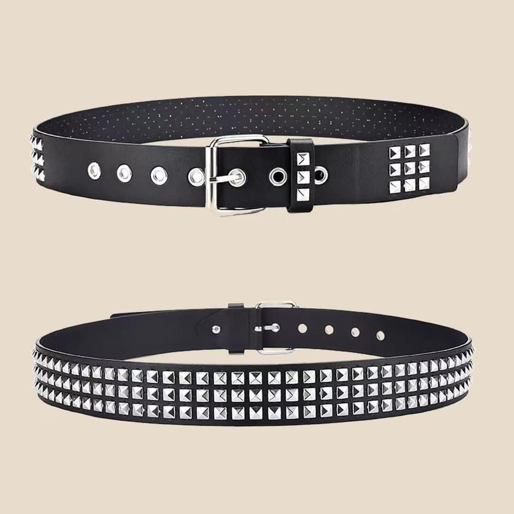 [NAZEA] Studded Belt to Showcase Your Individuality - Men's & Women's - Unisex - Punk, Y2K, Streetwear, American Casual, Jeans, Casual - Black - 115cm