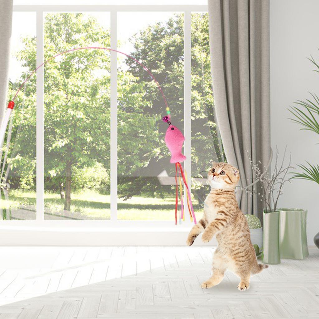 Simulation Bird Interactive Cat Toy Funny Feather Cat Stick with Bell Cat Playing Teaser Wand Toy for Kitten Cat Supplies