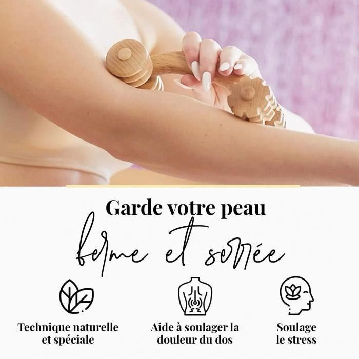 Masseur à main - tuuli - rouleau de massage en bois - soulagement des douleurs - pour adultes - mixte