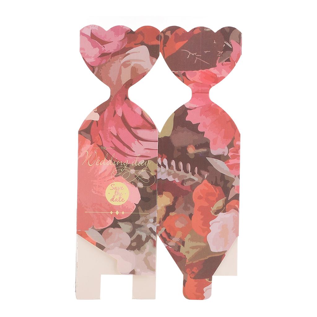 50 Set Wedding Favor Boxes Floral Pattern Retro   Sy Assemble   Boxes Party Favors with Rope   Gift Box