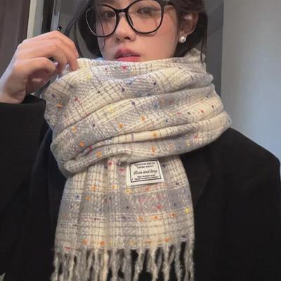 Koreansk Prikkete Imitert Kasjmirskjerf - 2024 Høst/Vinter Allsidig Sjal & Halskjole for Kvinner