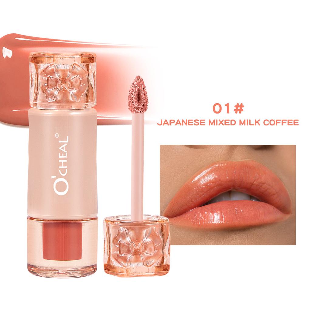 OCHEAL Cross Border Velvet Mirror Matte Lip Gloss Lipstick Moisturizes and Nourishes Not Easy To Stick To Cup White Lip Gloss