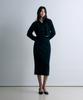 Ledeoli Line Cable Knit Midi Skirt [Black]