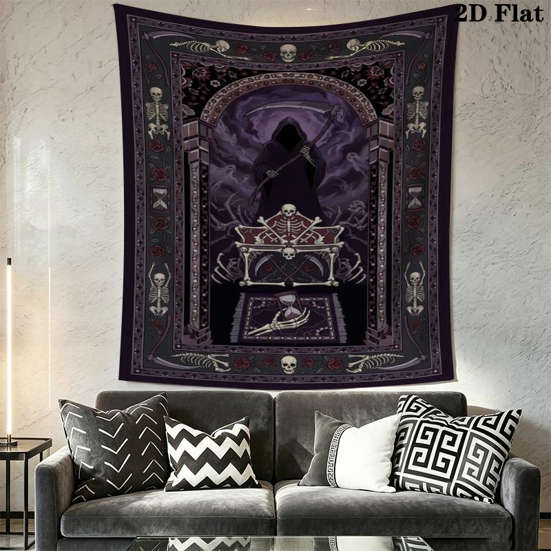 Death Wall Tapestry Aesthetic Wall Hanging Printed Fabric Blanket Decorative Tapestries for Bedroom Living Room Home Decor