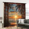 Set Of 2 Jit Scenic Palm Trees Window Curtain Drapes Polyester Living Room Decor Holiday Curtains Darkening Made Treatment