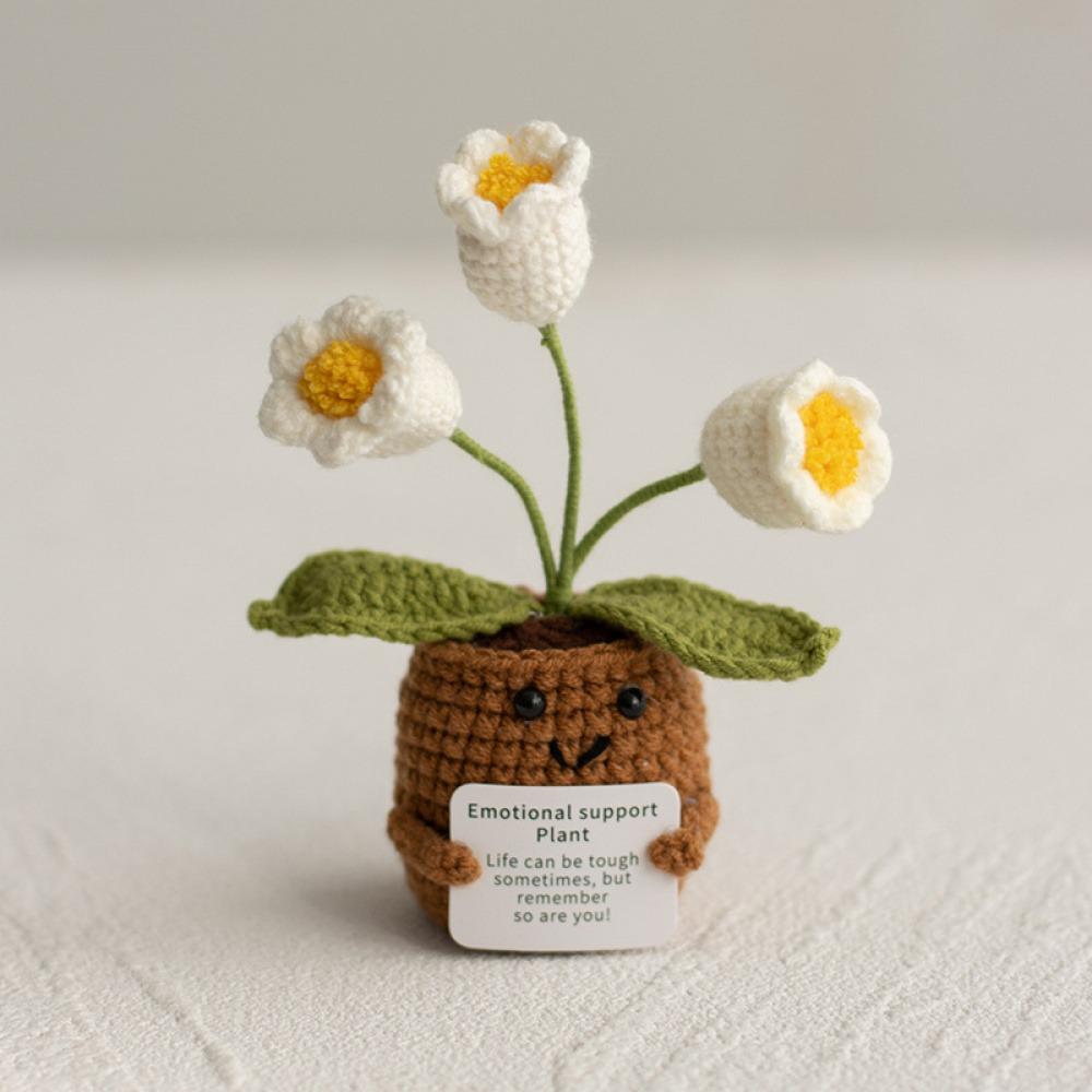 33 Styles Crochet potted tabletop Words of encouragement forget-me-not crochet orange convolia heart-warming ornament