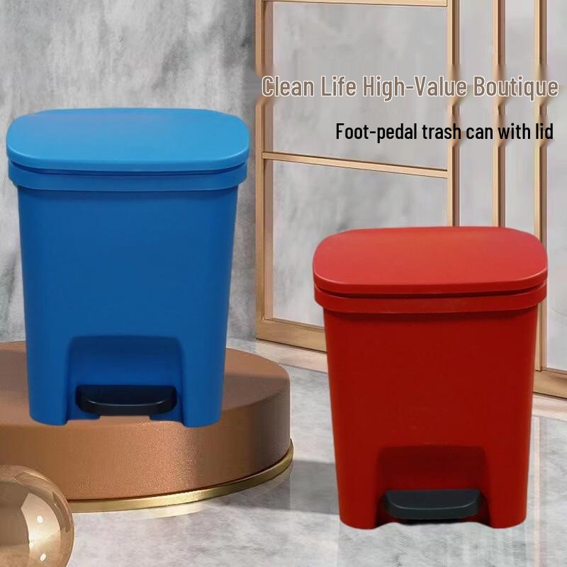 10L Foot Pedal Plastic Trash Can